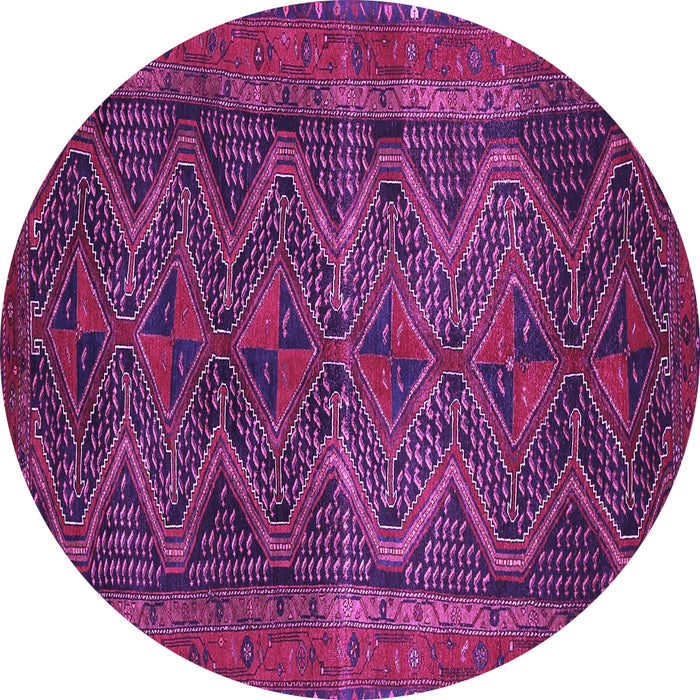 Round Persian Purple Traditional Rug, tr976pur