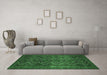 Machine Washable Persian Emerald Green Traditional Area Rugs in a Living Room,, wshtr976emgrn