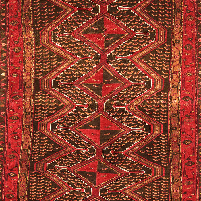 Serging Thickness of Machine Washable Persian Orange Traditional Area Rugs, wshtr976org