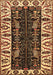 Machine Washable Persian Brown Traditional Rug, wshtr977brn