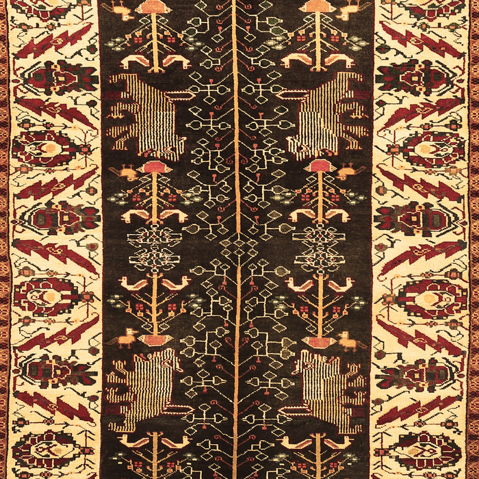 Machine Washable Persian Brown Traditional Rug, wshtr977brn