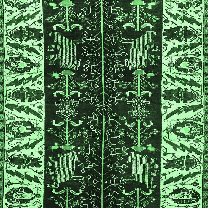 Machine Washable Persian Emerald Green Traditional Area Rugs, wshtr977emgrn