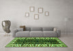 Machine Washable Persian Green Traditional Area Rugs in a Living Room,, wshtr977grn