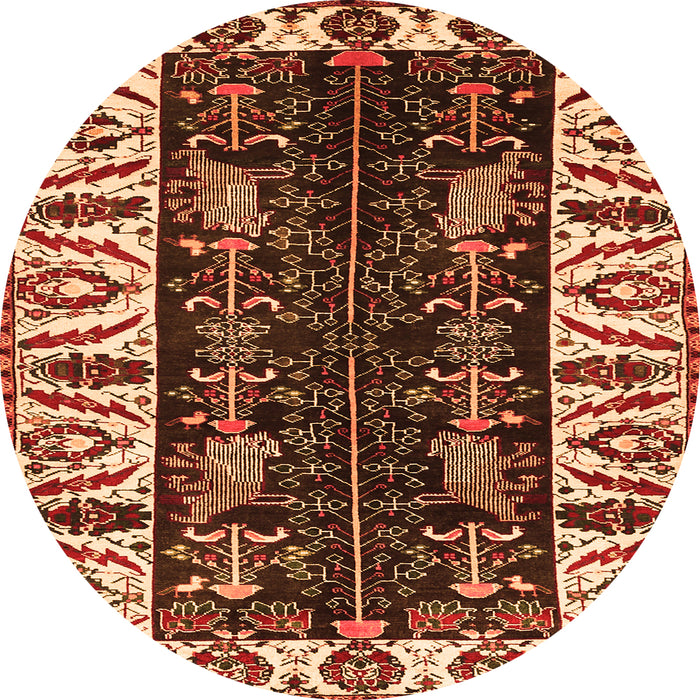 Square Persian Orange Traditional Rug, tr977org