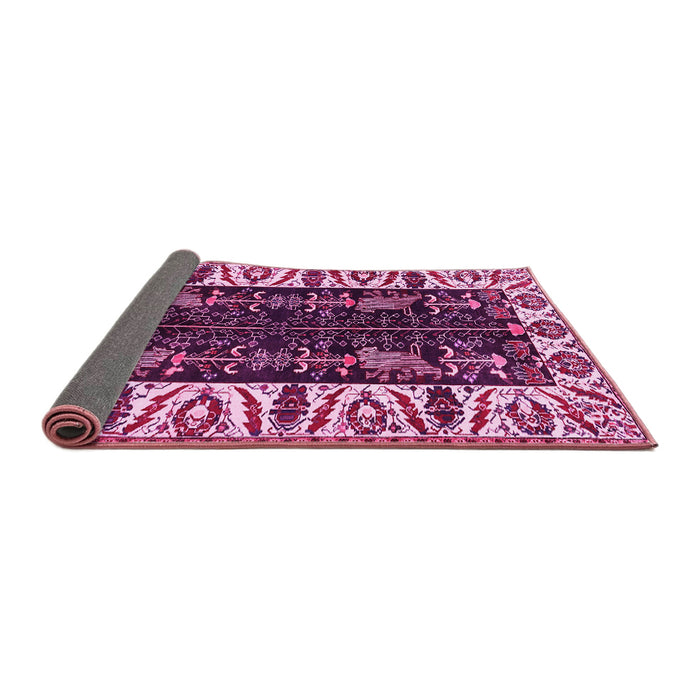 Sideview of Persian Pink Traditional Rug, tr977pnk