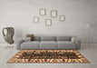 Machine Washable Persian Brown Traditional Rug in a Living Room,, wshtr977brn