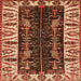 Round Machine Washable Persian Orange Traditional Area Rugs, wshtr977org