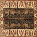 Square Machine Washable Persian Brown Traditional Rug, wshtr977brn