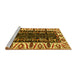 Sideview of Machine Washable Persian Yellow Traditional Rug, wshtr977yw