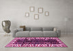 Machine Washable Persian Pink Traditional Rug in a Living Room, wshtr977pnk