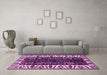 Machine Washable Persian Purple Traditional Area Rugs in a Living Room, wshtr977pur