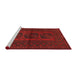 Sideview of Machine Washable Traditional Saffron Red Rug, wshtr978
