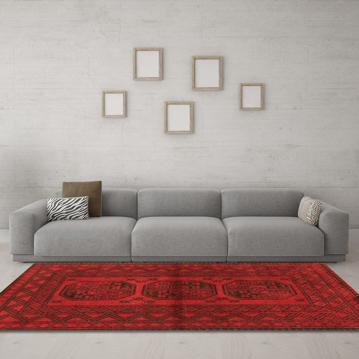Machine Washable Southwestern Orange Country Area Rugs in a Living Room, wshtr978org