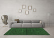 Machine Washable Southwestern Emerald Green Country Area Rugs in a Living Room,, wshtr978emgrn
