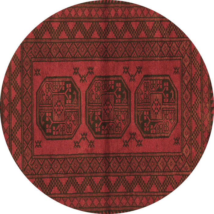 Round Southwestern Brown Country Rug, tr978brn
