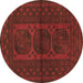 Round Southwestern Brown Country Rug, tr978brn