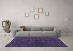 Machine Washable Southwestern Blue Country Rug in a Living Room, wshtr978blu