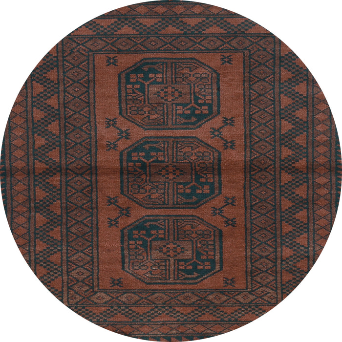 Round Machine Washable Southwestern Light Blue Country Rug, wshtr978lblu