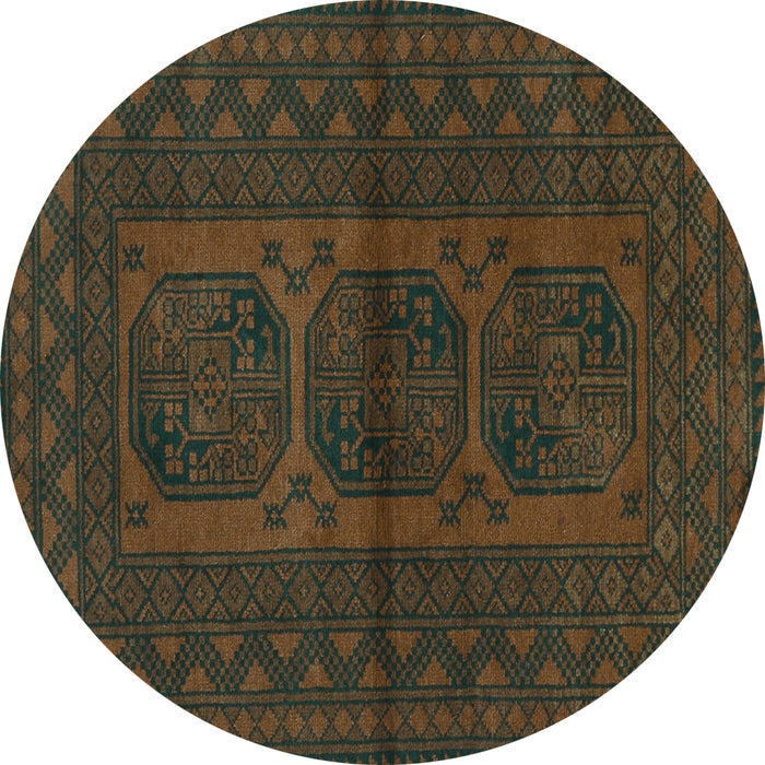 Round Machine Washable Southwestern Turquoise Country Area Rugs, wshtr978turq