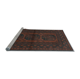 Sideview of Machine Washable Southwestern Light Blue Country Rug, wshtr978lblu