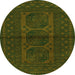 Square Southwestern Green Country Rug, tr978grn