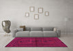 Machine Washable Southwestern Pink Country Rug in a Living Room, wshtr978pnk