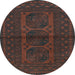 Round Southwestern Light Blue Country Rug, tr978lblu