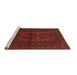 Sideview of Machine Washable Southwestern Brown Country Rug, wshtr978brn