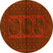 Round Southwestern Yellow Country Rug, tr978yw