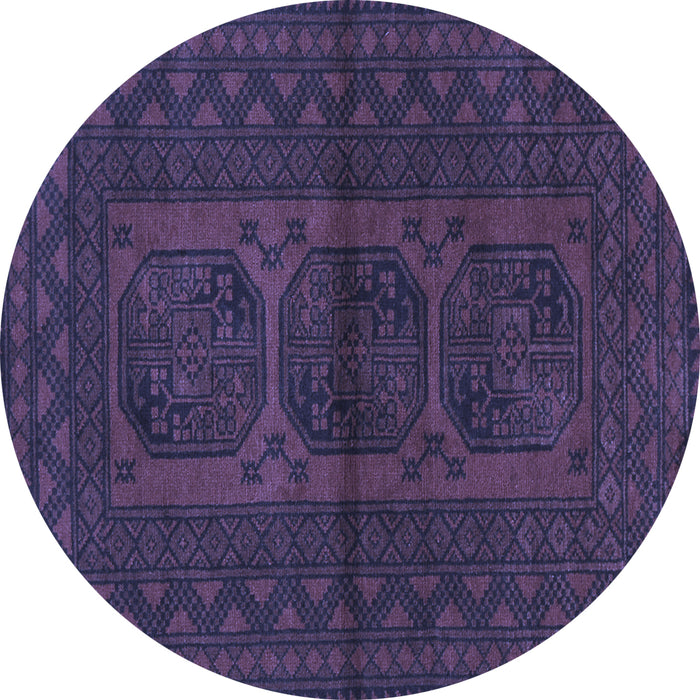 Round Southwestern Blue Country Rug, tr978blu