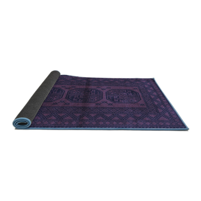 Sideview of Southwestern Blue Country Rug, tr978blu