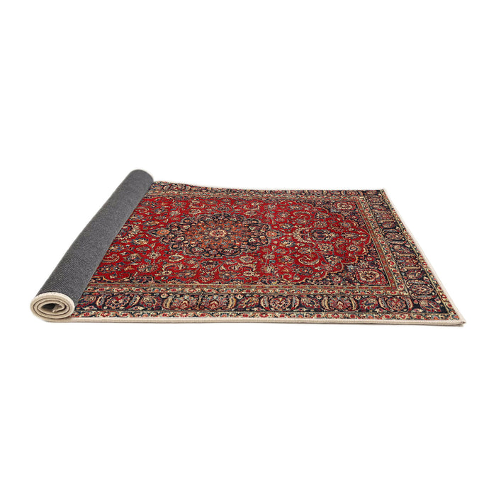Sideview of Traditional Orange Salmon Pink Persian Rug, tr979
