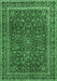 Machine Washable Persian Emerald Green Traditional Area Rugs, wshtr979emgrn