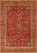 Serging Thickness of Machine Washable Persian Orange Traditional Area Rugs, wshtr979org