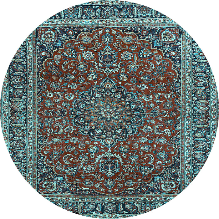 Round Persian Light Blue Traditional Rug, tr979lblu