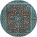 Round Persian Light Blue Traditional Rug, tr979lblu