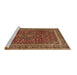 Sideview of Machine Washable Persian Brown Traditional Rug, wshtr979brn