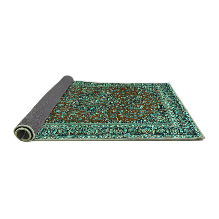 Sideview of Persian Turquoise Traditional Rug, tr979turq