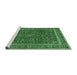 Sideview of Machine Washable Persian Emerald Green Traditional Area Rugs, wshtr979emgrn