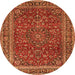 Machine Washable Persian Orange Traditional Area Rugs, wshtr979org