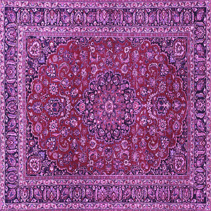 Square Machine Washable Persian Purple Traditional Area Rugs, wshtr979pur