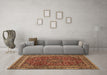 Machine Washable Persian Brown Traditional Rug in a Living Room,, wshtr979brn