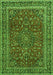 Serging Thickness of Machine Washable Persian Green Traditional Area Rugs, wshtr979grn