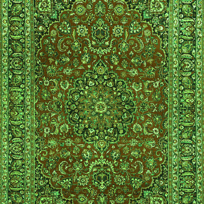 Serging Thickness of Machine Washable Persian Green Traditional Area Rugs, wshtr979grn