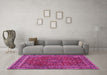 Machine Washable Persian Pink Traditional Rug in a Living Room, wshtr979pnk