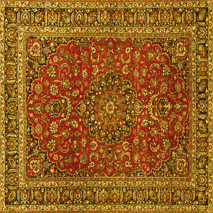 Square Persian Yellow Traditional Rug, tr979yw