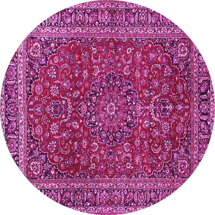 Round Persian Pink Traditional Rug, tr979pnk