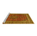 Sideview of Machine Washable Persian Yellow Traditional Rug, wshtr979yw