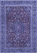 Machine Washable Persian Blue Traditional Rug, wshtr979blu