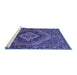 Sideview of Machine Washable Persian Blue Traditional Rug, wshtr97blu